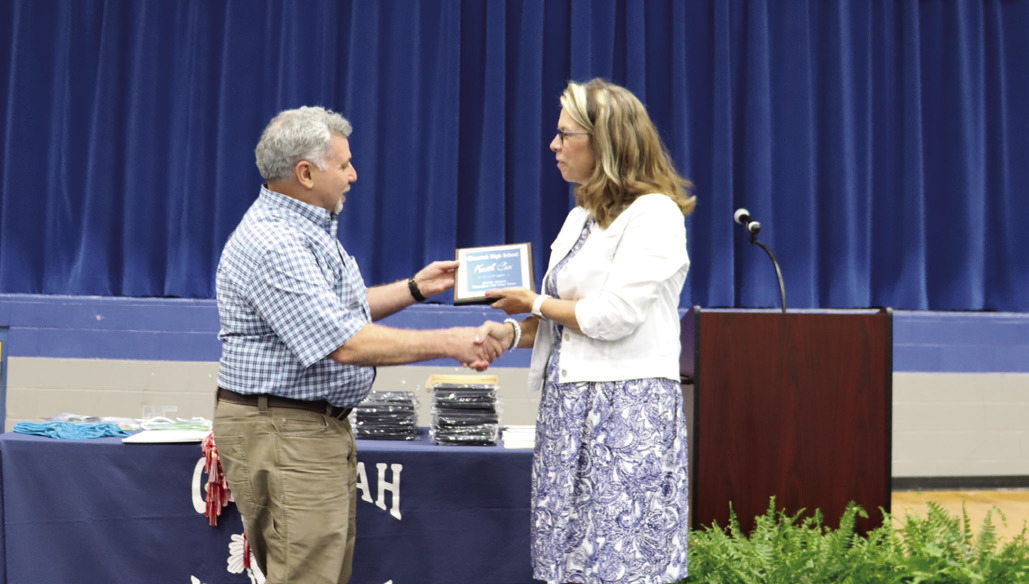CHS Teacher of the Year Keith Cox was recognized CHS Principal Jennifer
